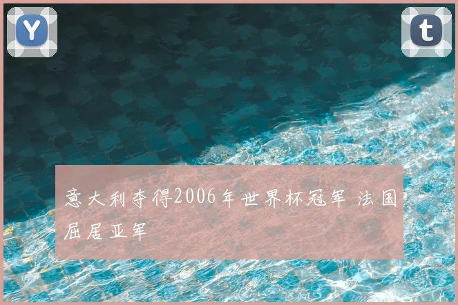 意大利夺得2006年世界杯冠军 法国屈居亚军